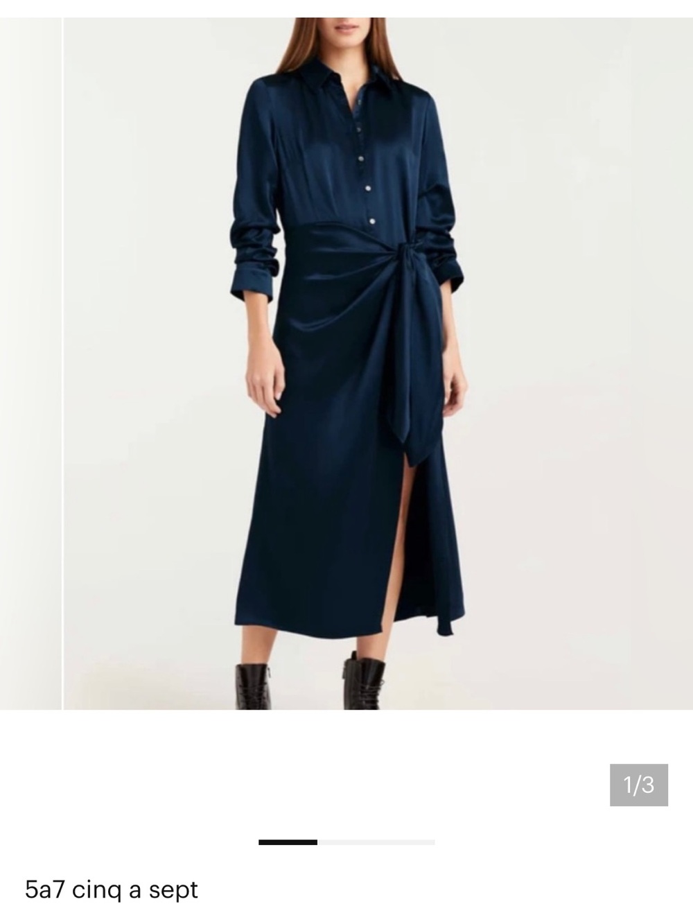 cinq a sept Jacey Navy Silk Midi Wrap Dress size small or extra small.
